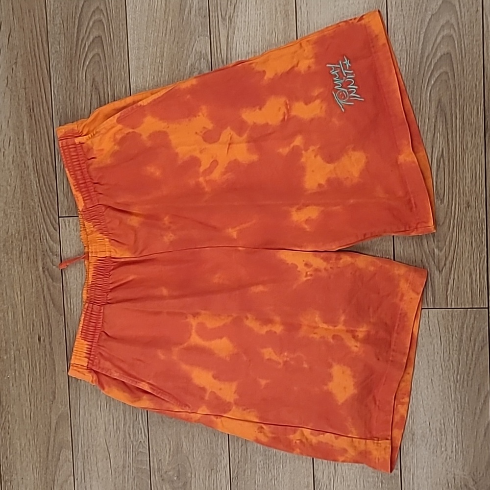 TOMMYINNIT Orange Tie Dye Cotton‎ Sz Small Mens Casual Athletic Sweat Shorts